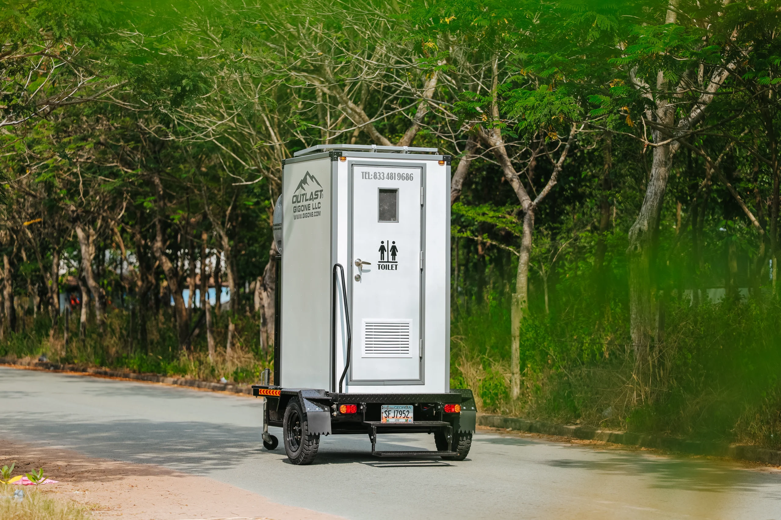 Portable Toilet on Roadside – Mobile Sanitation for Remote Locations