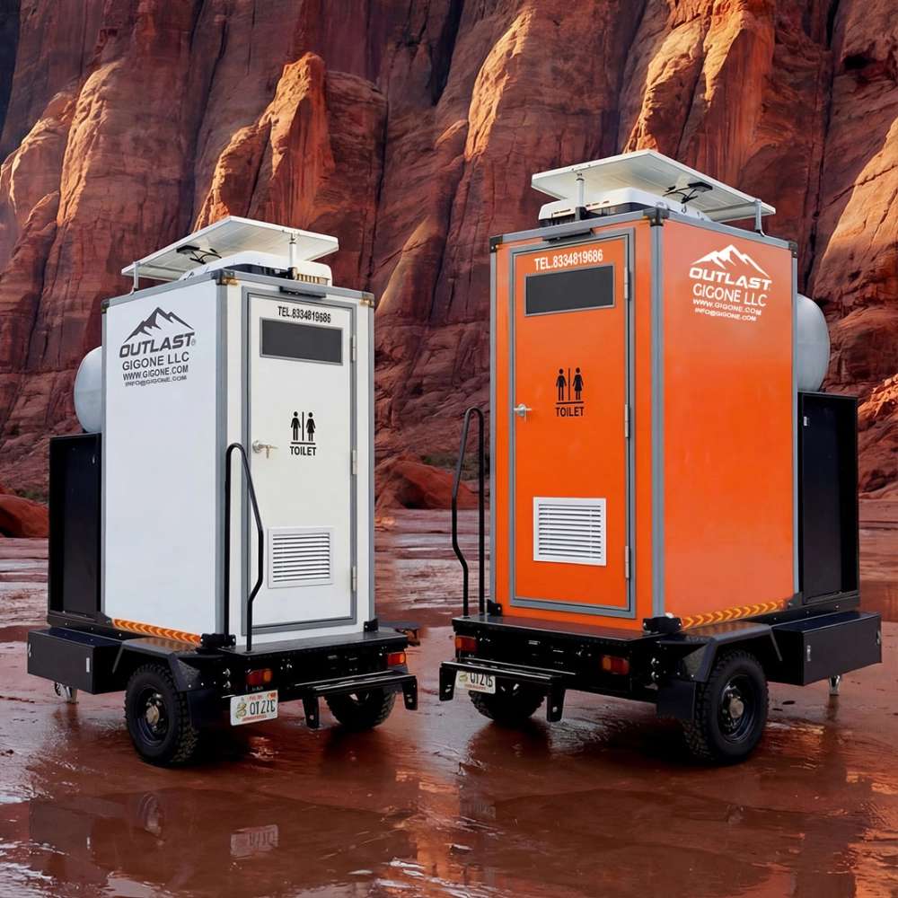 Premium mobile Oasis restroom model A-1P designed for single-user comfort and hygiene