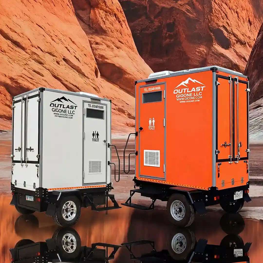Premium mobile Oasis restroom model AA-1P designed for single-user comfort and hygiene